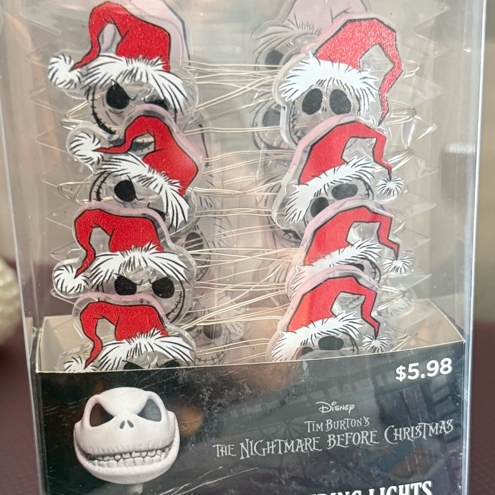 Disney Jack Skellington Santa String Lights - Red and White